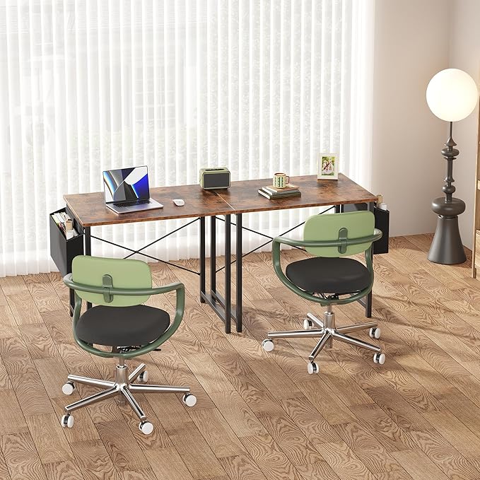 OLIXIS Computer Desk 31 Inch Home Office Desks for Small Spaces, Gaming Writing Study Work Table with Storage Bag and Headphone Hook for Bedroom, Rustic Brown