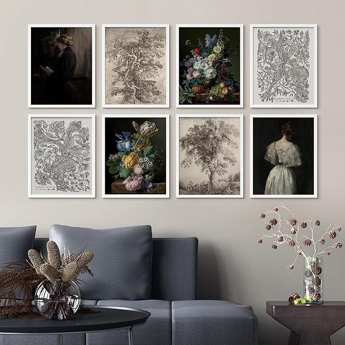 SIGNWIN Framed Poster Wall Art Set of Rose Flower Rustic Bouquet Colorful Nature Wilderness for Living Room, Bedroom, Office - 12"x16"x 8 White