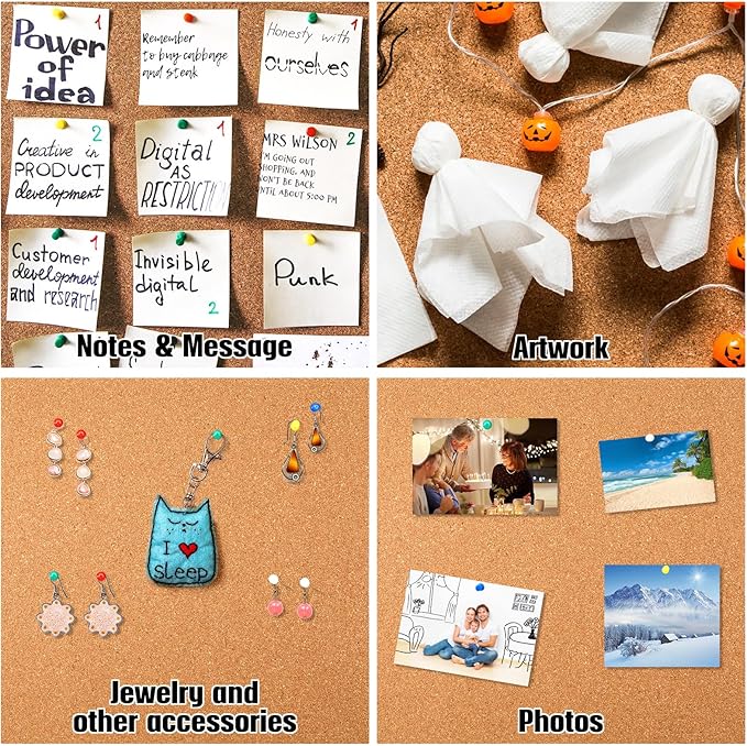 Crtiin 12 Pcs Square Cork Board Tiles 12"x12" 1/4" Thick Bulletin Boards Natural Cork Sheets with Self Adhesive Backing Brown Corkboards for Wall School Office Home DIY Supplies