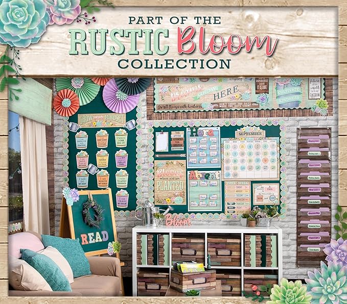 Teacher Created Resources Rustic Bloom Calendar Bulletin Board Set (TCR8593)
