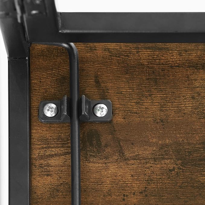 Furinno Riau No Tool/No Assembly/Folding Metal Frame Computer Desk, Rustic Oak/Black, 39 Inch