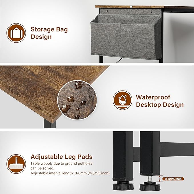 Small Space Writing Desk with Headphone Hooks, Modern Simple Design, Suitable for Study, Home Office and Children's Room