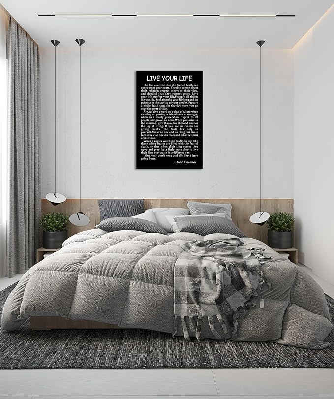Live Your Life Motivational Wall Art Printed Modern Artwork Inspirational Canvas Poster for Living Room Hallway Office Home Decor Stretched and Framed [24" W X 36" H]
