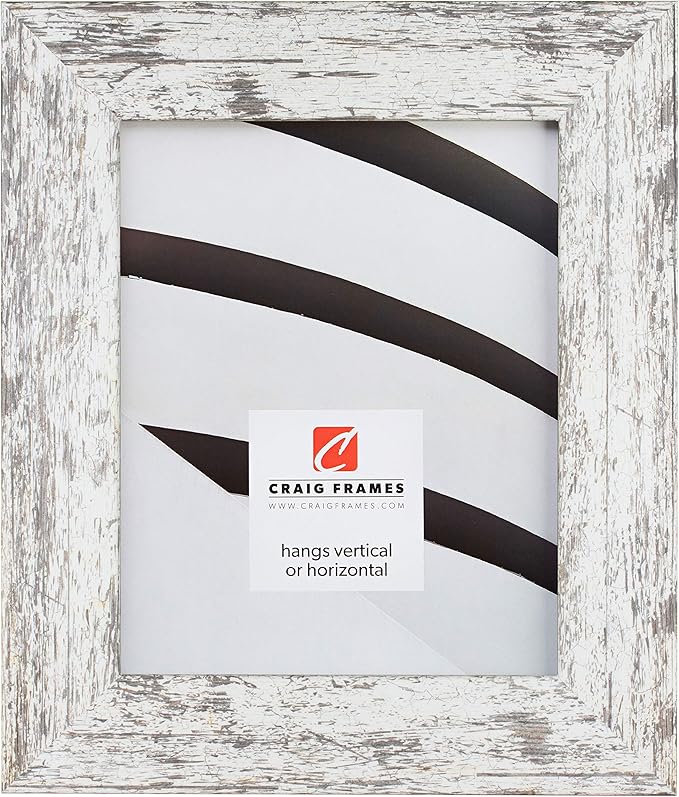 Craig Frames American Barn, Faux Barnwood Picture Frame, White, 14 x 20 Inch