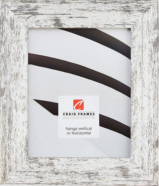 Craig Frames American Barn, Faux Barnwood Picture Frame, White, 16 x 24 Inch