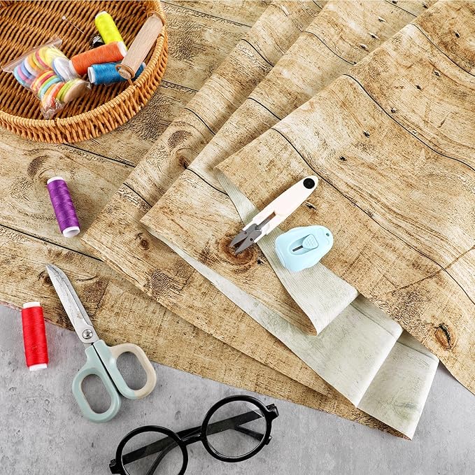 Bulletin Board Paper 48'' x 107'' Class Boards for Classroom Bulletin Boards Everyone is Welcome Classroom Board Decor Pillows Curtains Crafts(Rustic Wood,4 Pcs)