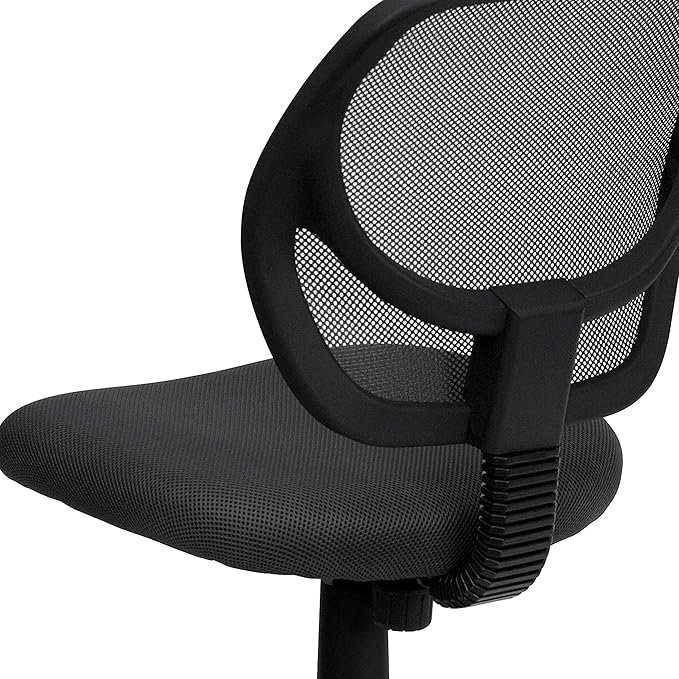 Flash Furniture Neri Low Back Gray Mesh Swivel Task Office Chair with Curved Square Back