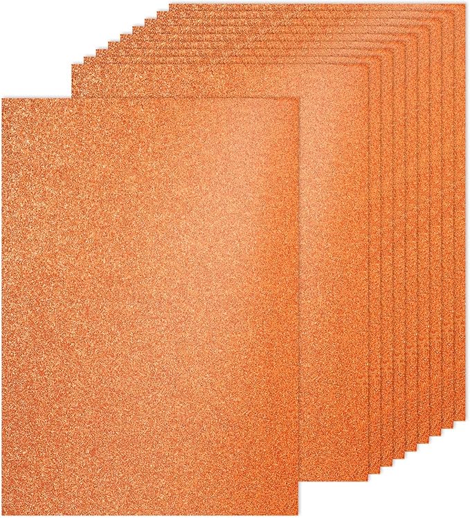 PATIKIL 40Sheets Orange Glitter Cardstock, 8.3x11.7 in A4 Glitter Paper Card Stock Shiny Scrapbook 250gsm Sparkly Paper Large Shimmer for Crafts Scrapbook DIY Art Wedding Party