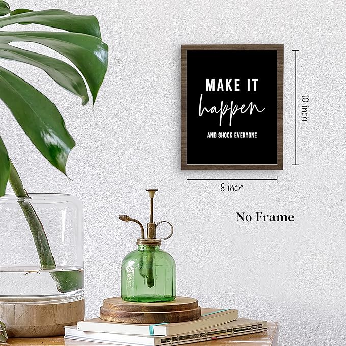 QLMX Office Inspirational Wall Art Prints Set of 4, Motivational Postive Prints Wall Decor for Office Women Men, Positive Affirmations Quotes Poster for Home 8”x10” Unframed