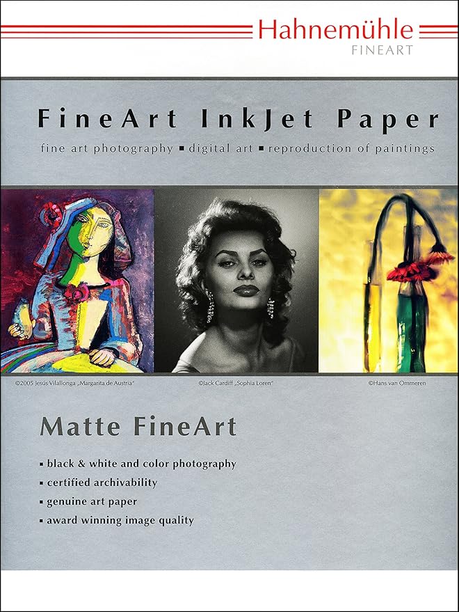 Hahnemuhle Matte Museum Etching, 100% Rag, Natural White Watercolor Inkjet Paper, 22.0 mil., 350 g/mA, 8.5x11", 20 Sheets