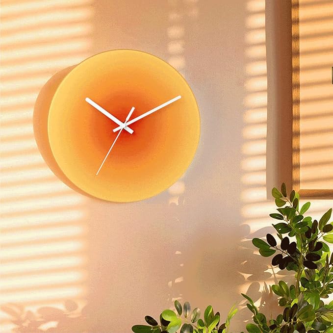 Sunset Wall Clock Non Ticking Wall Clocks Wall Clocks for Living Room Decor Silent Battery Operated Clock for Room/Office/Home/Kitchen Decor (Red) (Red) (Red)