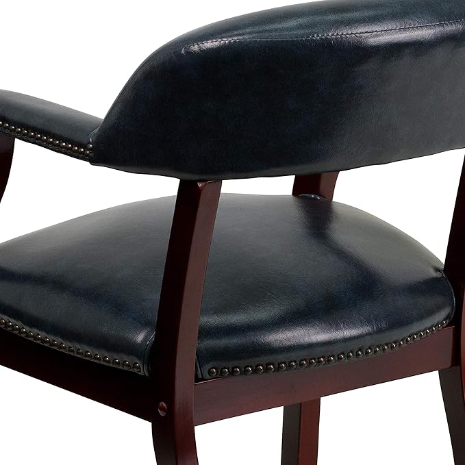 Flash Furniture Diamond Navy Vinyl Luxurious Conference Chair with Accent Nail Trim