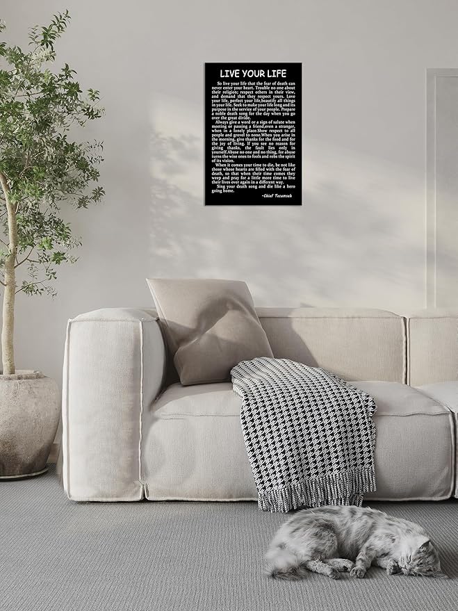 Motivational Wall Art Live Your Life Inspirational Canvas Poster Printed Modern Artwork for Living Room Hallway Office Home Decor Stretched and Framed [12" W X 18" H]