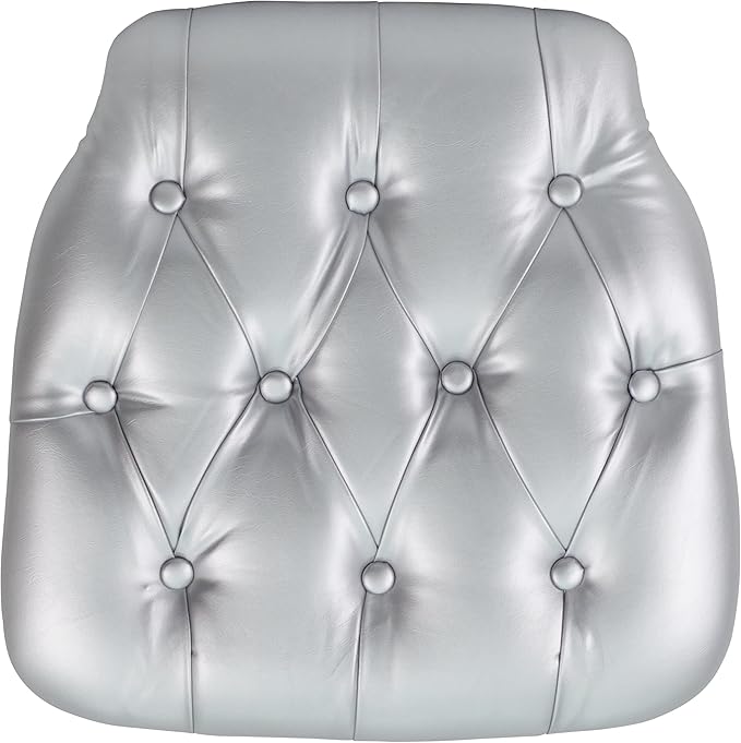 Flash Furniture Hard Silver Tufted Vinyl Chiavari Chair Cushion