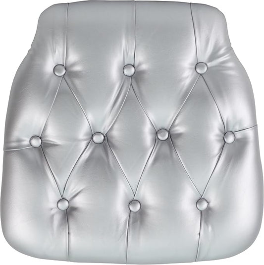Flash Furniture Hard Silver Tufted Vinyl Chiavari Chair Cushion