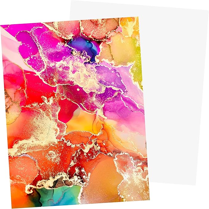 Alcohol Ink Paper - Non-Absorbent, Heavy Weight & Tear Resistant - Forgiving - Many Inks Wipe Off Clean for Easy Reuse On White - Flexible Bright White EVO 11x14 Inch (10 Sheets)