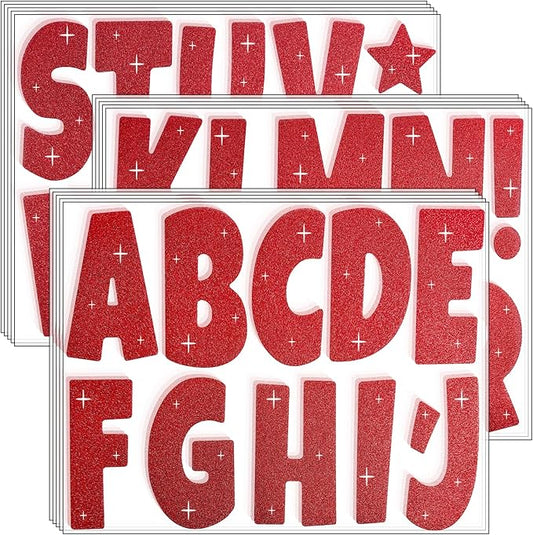 Glitter Bulletin Board Letters for Classroom Alphabet Poster Board Letters for Bulletin Board Display Home School Classroom Decor(Red,4 Inch)