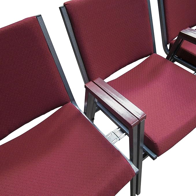 Flash Furniture 4 Pack HERCULES Series Heavy Duty Navy Blue Dot Fabric Stack Chair
