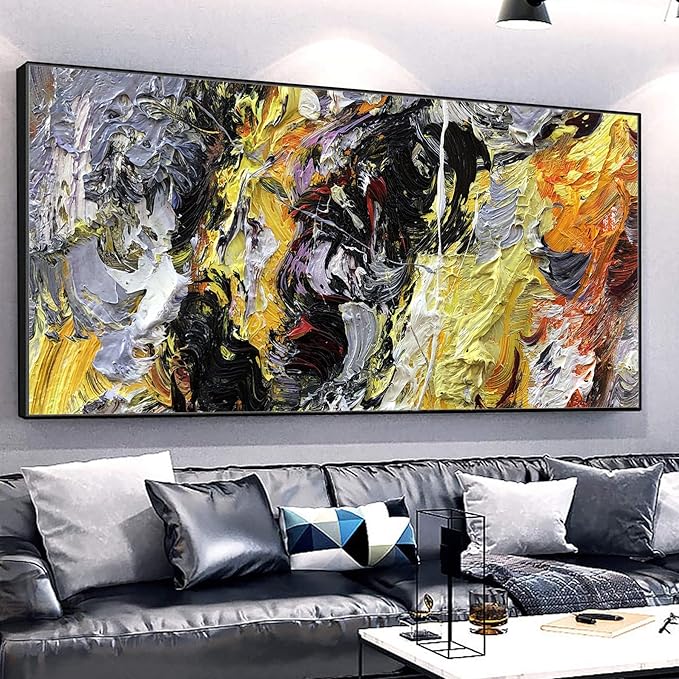GYJAGHL Textured Painting Artwork Modern Picture For Office Wall Art Large Canvas Wall Art Textured Painting Artwork Modern Picture For Office Large Canvas Art（80X40 inchs）