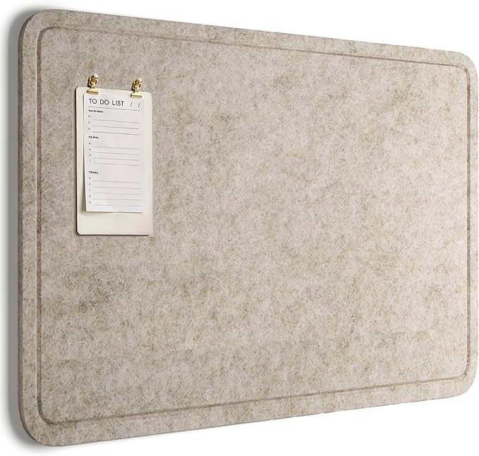 Orelle Felt Bulletin Board | 48 x 35” | Foldable Peel and Stick Felt Board for Wall | Alternative Cork Board for Office, Message Board, Kids Art Display | Beige