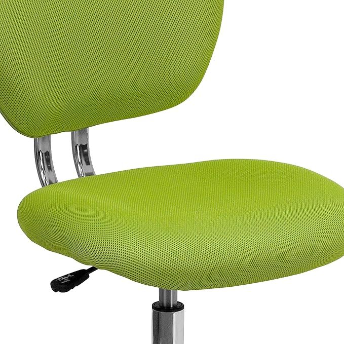 Flash Furniture Beverly Mid-Back Apple Green Mesh Padded Swivel Task Office Chair with Chrome Base