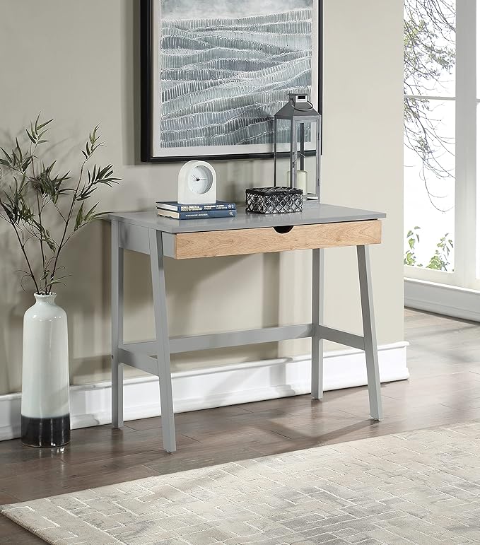 Modern Simple Computer Desk, Home Office Desk Computer Table Study Writing Study Desk Workstation for Small Space, 36" x 18" x 30" Gray