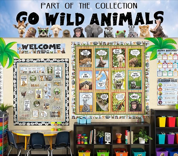 Teacher Created Resources Go Wild Animals Mini Bulletin Board (Pack of 2)