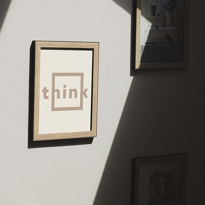 ALPINE INK CO. Think Satin Poster - Simple Word Graphic Design - Clean Minimal Modern Style - Office Workspace Home Study Wall Decor - 11x14 Unframed Satin Print