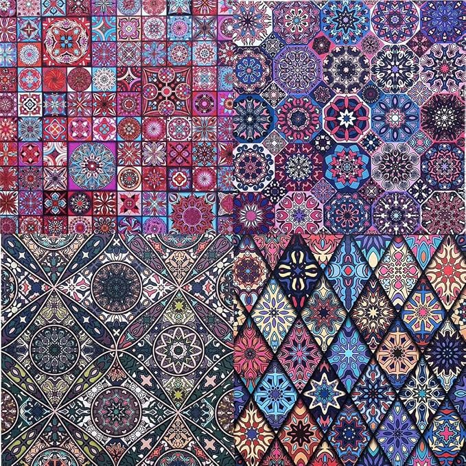 Groovy Boho Tribal Scrapbook Pad – 24 Bohemian Sheets for Scrapbooking, Junk Journals, Collage, Decoupage, Card Making & Mixed Media, 6x6 Single-Sided Craft Paper