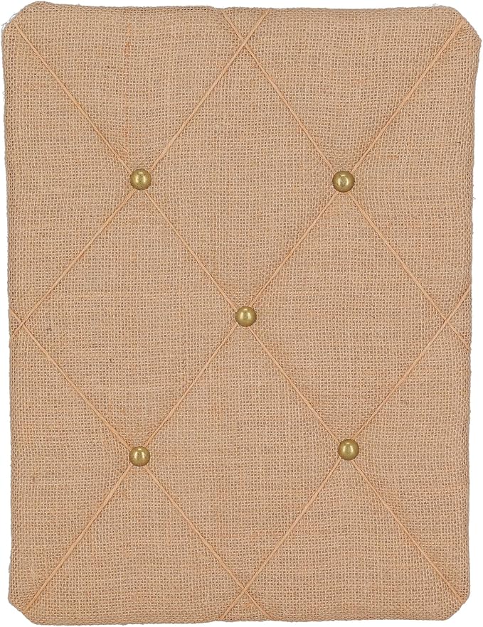 Burlap Covered with Criss-Cross Twine Bulletin Picture & Memo Board, 11.75 x 15.75
