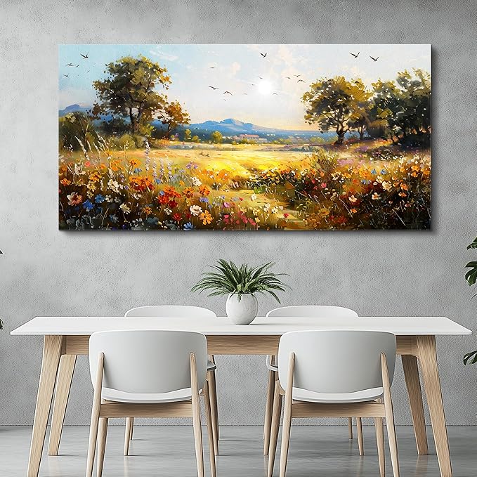 FUHAIHUA Canvas Wall Art For Living Room Large Wall Decor For Office Bedroom Decorations Rural Pastoral Painting Artwork Room Wall Mural Aesthetic Home Decor 30x60 In