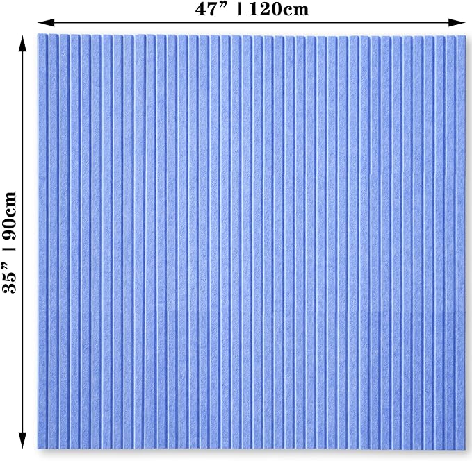Large Cork Board Alternative-12 Pcs Self-Adhesive Felt Bulletin Board Tiles, Felt Pin Board Cork Board Tiles for Home Office Wall Decor, Tack Board 47"x35" (Light Blue