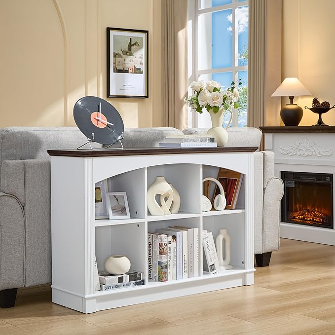 LIDYUK White Bookshelf, 6-Cube Bookcase and Kids Bookshelf, Wooden Storage Cabinet with Cube Organizer, Modern Book Shelf Furniture, Living Room, Office Storage, Toy Organizer, Display Cabinet