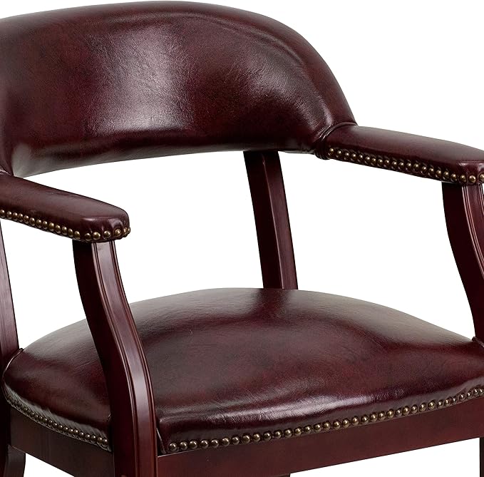Flash Furniture Diamond Oxblood Vinyl Luxurious Conference Chair with Accent Nail Trim