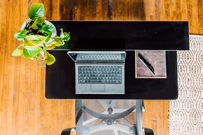 OneSpace Lennox Hutch Computer Desk, Small Desk for Home Office, Compact Writing Desk, Black