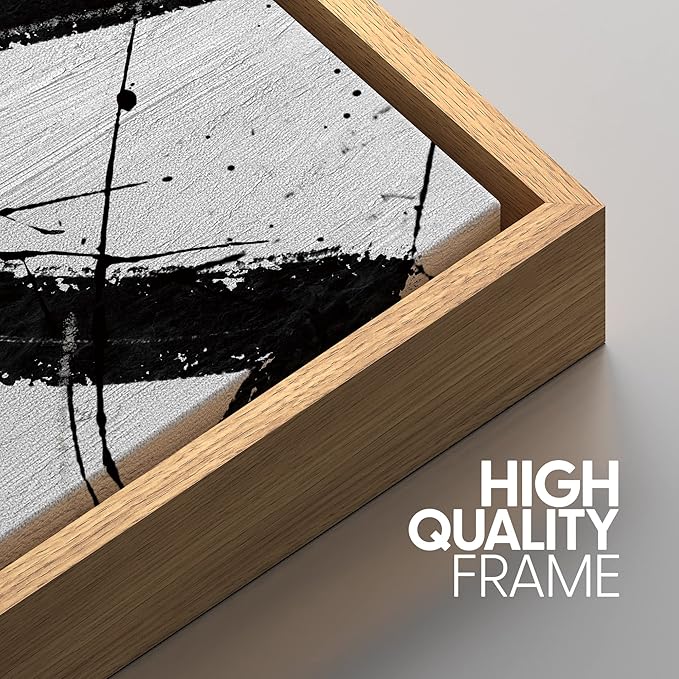 SIGNWIN Framed Canvas Print Wall Art Set Geometric Duotone Ring Landscape Graffiti & Street Art Abstract Illustrations Modern Art Nordic for Living Room, Bedroom, Office - 16"x24"x3 Natural