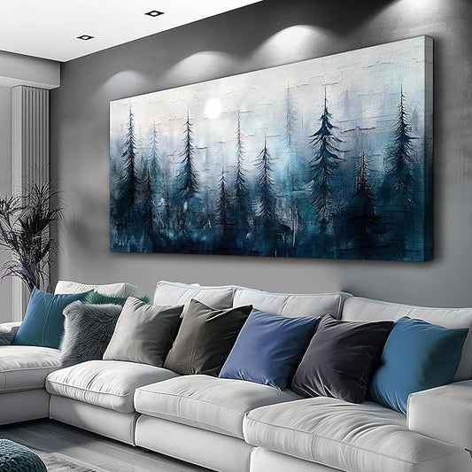 KELIYUAN Large Wall Decor Canvas Painting Wall Art For Bedroom Living Room Decor Abstract Foggy Forest Landscap Artwork Print Picture For Home Decor Room For office Room Wall Decoration 30x60 In
