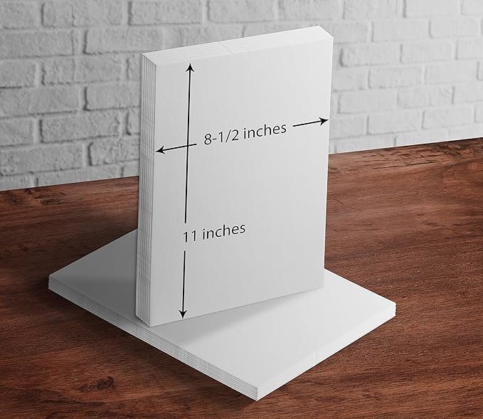 White Cardstock - For School Supplies, Kids Art & Crafts, Invitations, Business Card Printing | Extra Thick 100 lb Card Stock, 8.5 x 11 inch, Heavy Weight Hard Cover Stock (270 gsm) 50 Sheets Per Pack