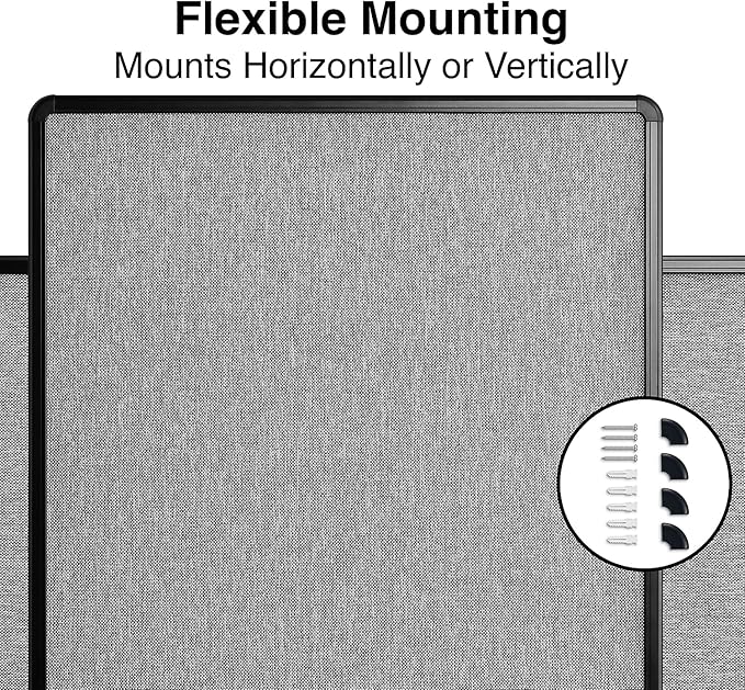 Staples Fabric Bulletin Board with Black Frame, 3' x 2' Wall Mounted Fabric Message Board for Home Office and Classroom