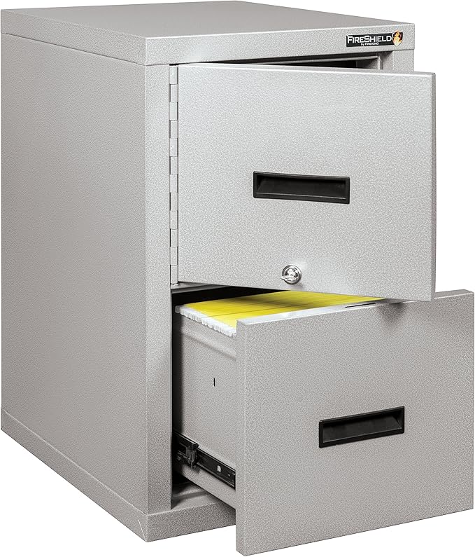 Fire Resistant File Cabinet - Light Weight, fire Rated, One File Drawer & Safe