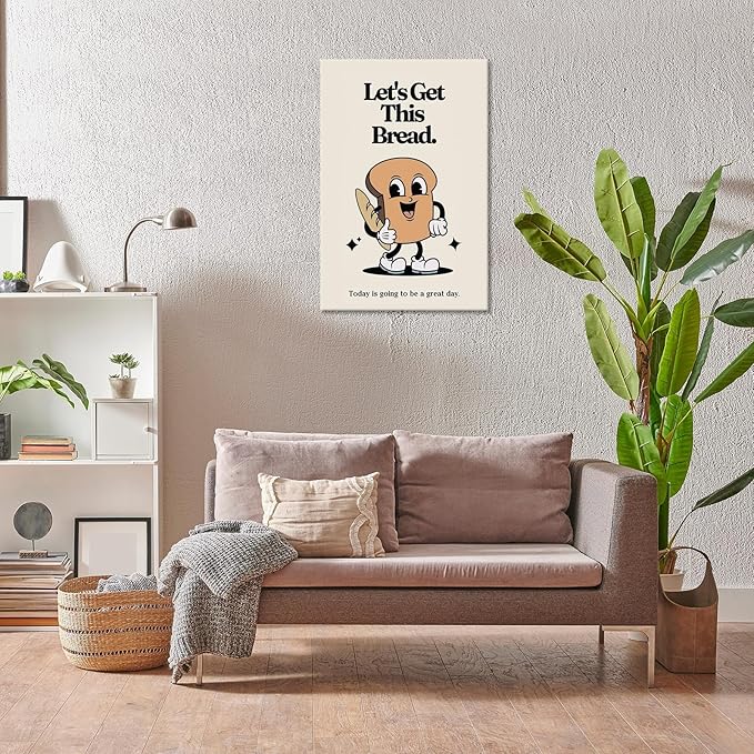 Retro Cute Motivational Canvas Posters Affirmation Positive Quote Wall Art Funny Motivational Inspirational Prints Painting For Office Bedroom Wall Decor 12x16in Framed