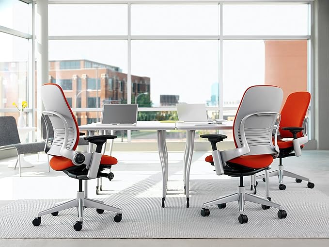 Steelcase Leap Office Chair, Black Frame and Buzz2 Grey Fabric