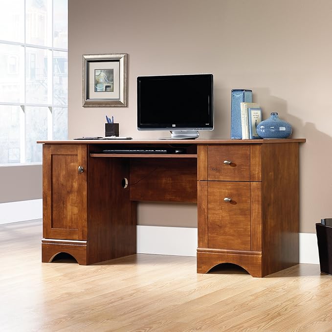 Sauder Select Engineered Wood Computer Desk in Brushed Maple