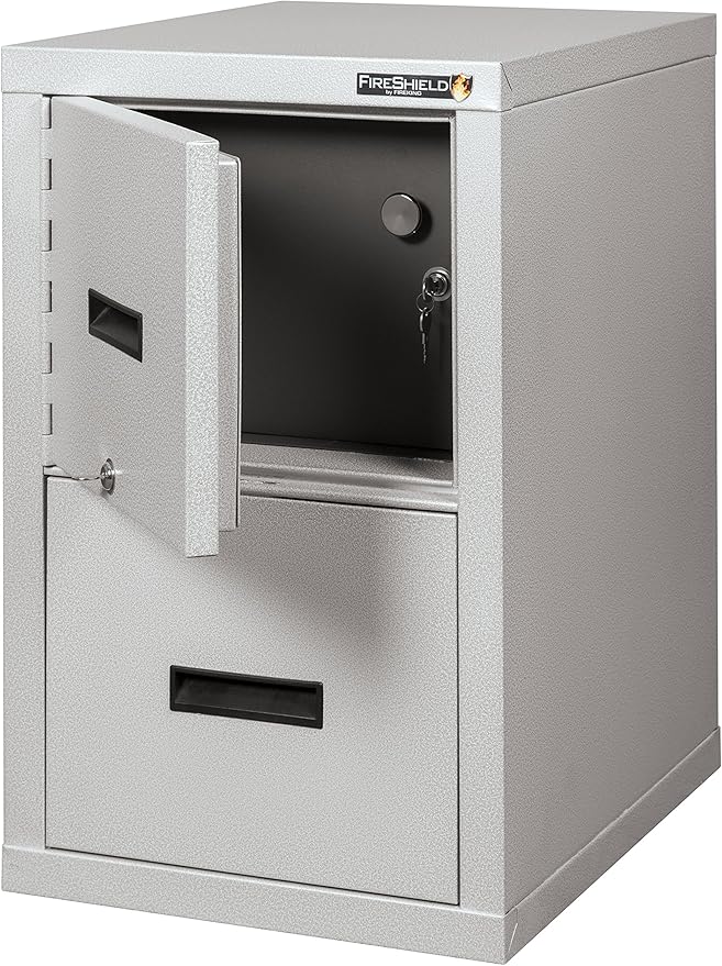 Fire Resistant File Cabinet - Light Weight, fire Rated, One File Drawer & Safe