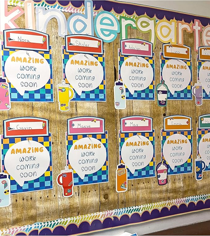 Carson Dellosa Pre-Punched We Stick Together 45-Piece Our Work is Amazing Bulletin Board Set, Student Work Display Headers, Shooting Stars, Motivational Cutouts for Bulletin Board and More
