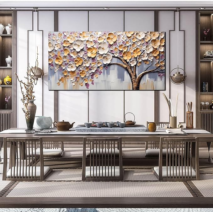 Tree Pictures for Living Room - Colorful Wall Art for Bedroom - Large Modern Canvas Wall Art for Office Size 29" x 59"