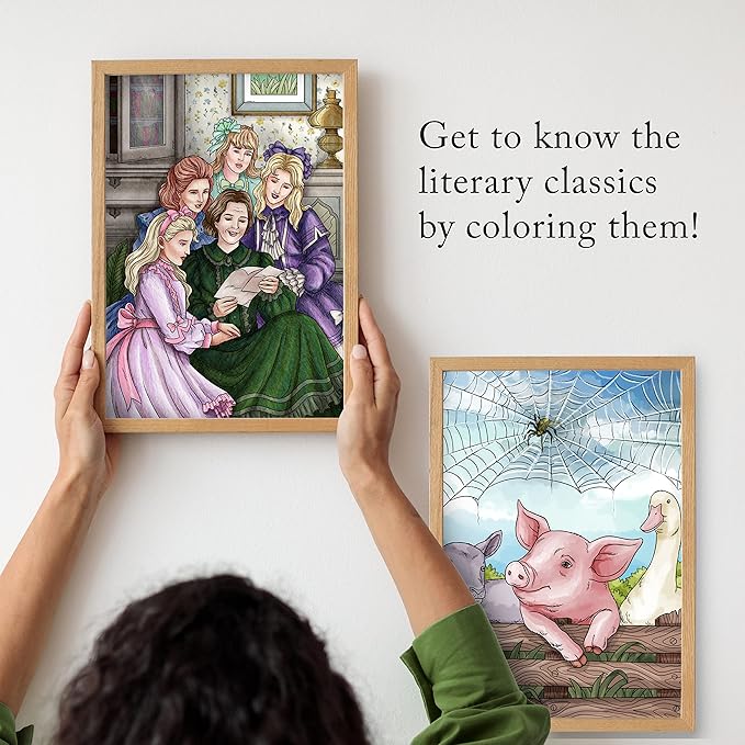 ColorIt Colorful Novels Adult Coloring Book to Relieve Stress, 50 Original Drawings from Classic Books, Spiral Binding, Perforated Pages, USA Printed, Lay Flat Hardback Book Cover, Ink Blotter Paper
