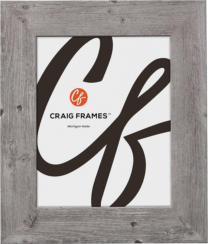 Craig Frames American Barn, 18x23 Picture Frame, Faux Barnwood, Light Grey Oak