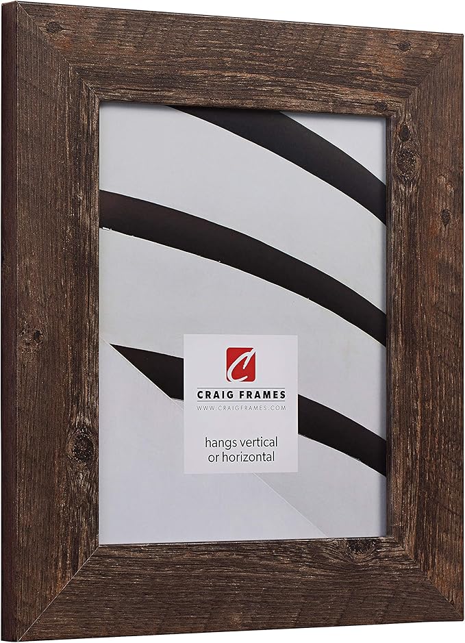 Craig Frames American Barn, Faux Barnwood Picture Frame, Brown Oak, 18 x 24 Inch