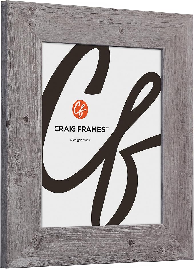 Craig Frames American Barn, 16x18 Picture Frame, Faux Barnwood, Light Grey Oak